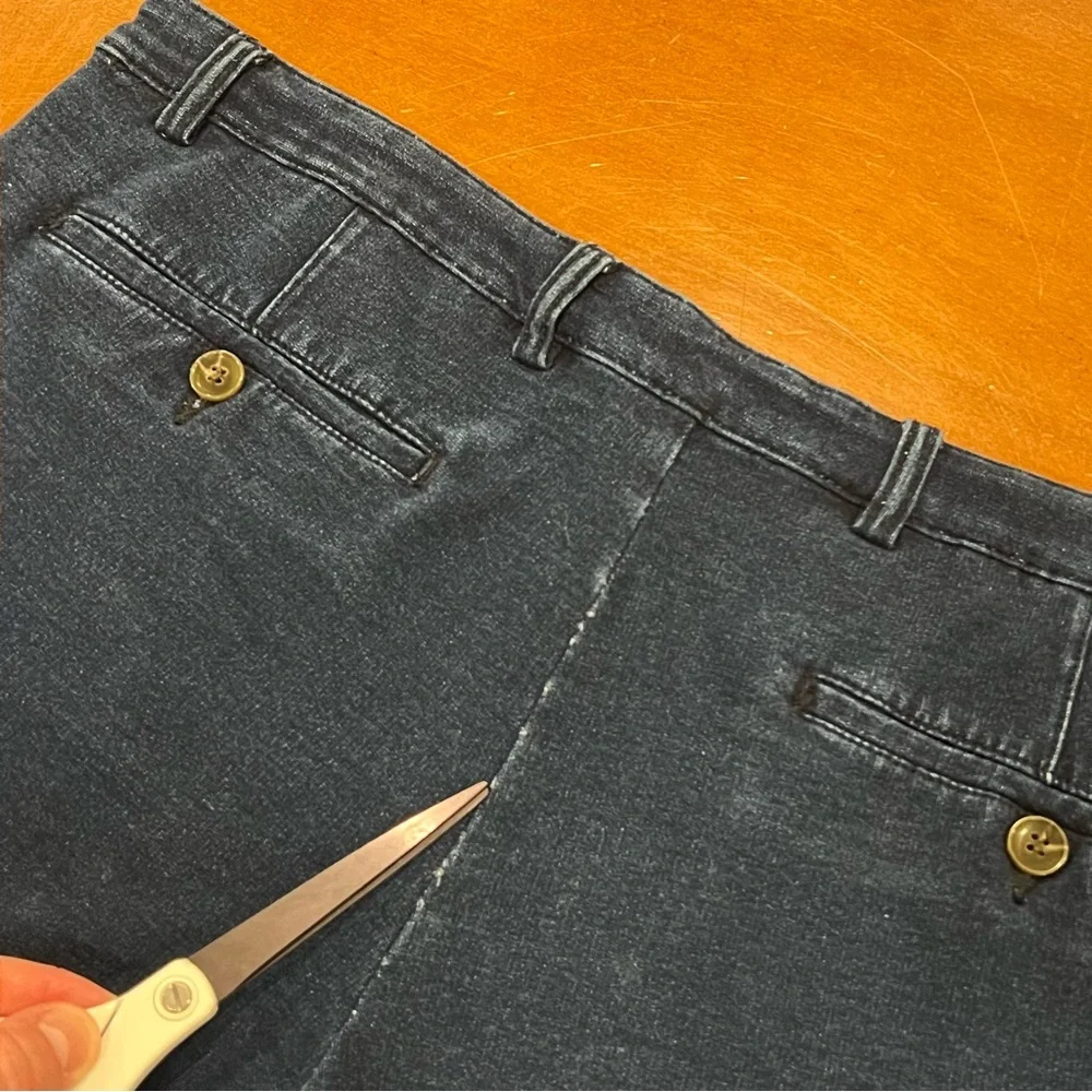 Thomas Dean Men’s Natural Indigo Stretch Cotton‎ Flat Front 9” Shorts Blue 38 - Picture 16 of 16
